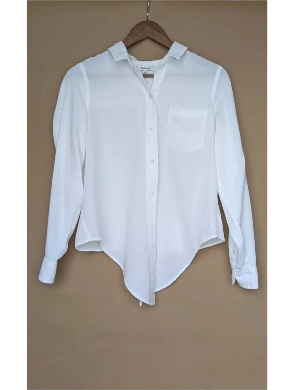 Madewell White Tie-Front Button-Up